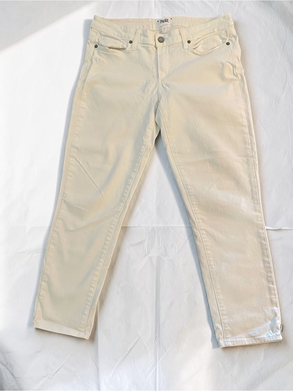 PAIGE Margo Ankle Super High Rise Skinny Jeans White NWOT